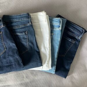 Old Navy Rockstar Women's Skinny Jeans - Navy, White, Light Blue: 8 TALL, 5 pr.